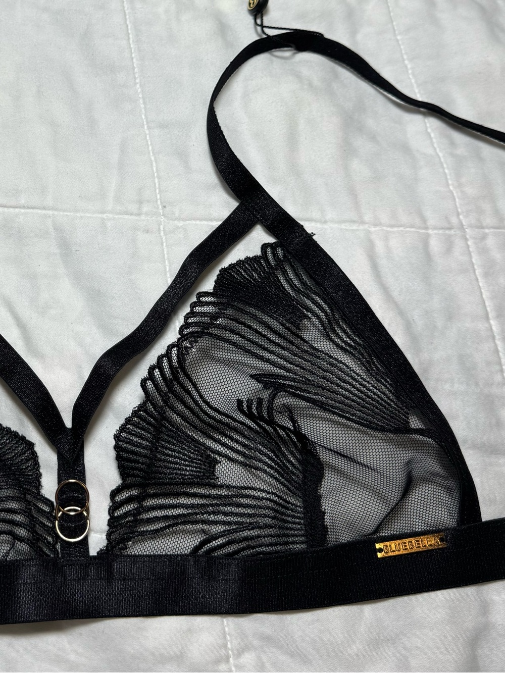 NWT Bluebella Jane Soft Bra Black Mesh Size XS Bralette